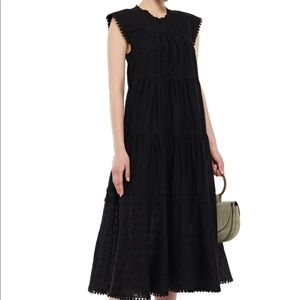 See by Chloe Swiss dot black midi dress size 34